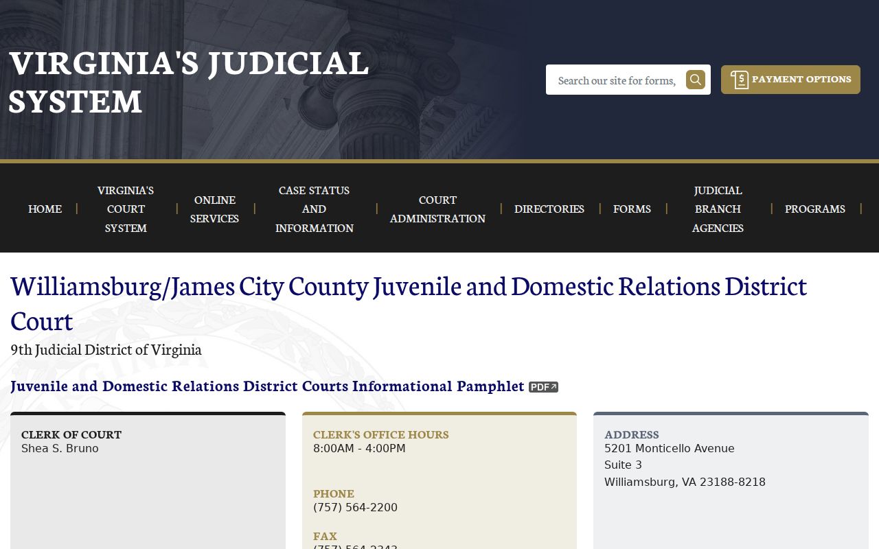 James City County bench warrant J&DR court information and restricted-record context